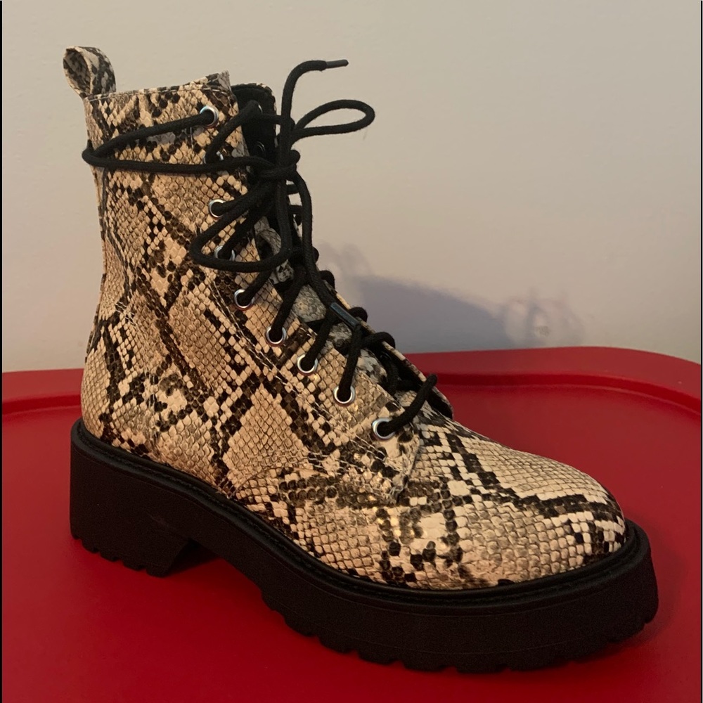 Steve Madden Tornado Snake Print Combat Boots - image 6